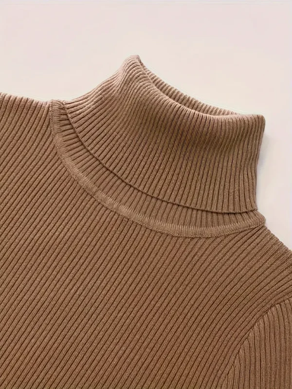 Turtleneck 3 Packs Knitted Pullover Sweater - Women, casual wearers, fall and winter season, middle eastern style enthusiasts - Solid color, High Elasticity, Machine wash or professional dry clean, No Printing, Mixed Color - Suitable for Casual, Fall, Winter - Image 2