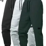 Men's Casual Solid Color Joggers - Young men, casual wear enthusiasts, athletes, and individuals seeking comfortable everyday clothing - Solid color, Polyester, Drawstring, Regular, Machine wash, Casual, Slight stretch, Knit fabric, No printing, No dry clean, No sheer - Suitable for Running, Hiking, Gym