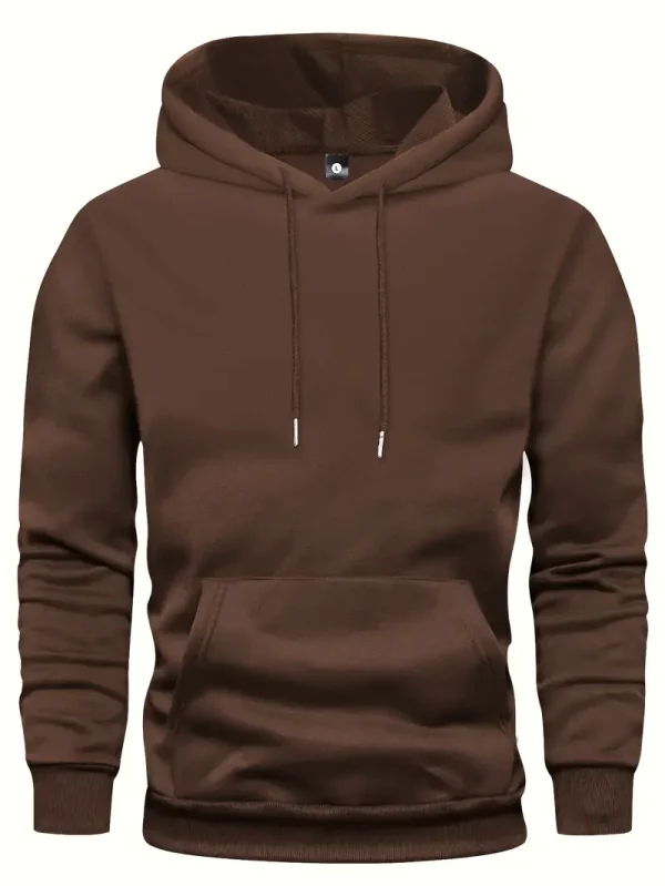Men's Solid Hoodie - Young men, casual outdoor enthusiasts - Solid color - Suitable for Hiking, Camping, Jogging - Image 8