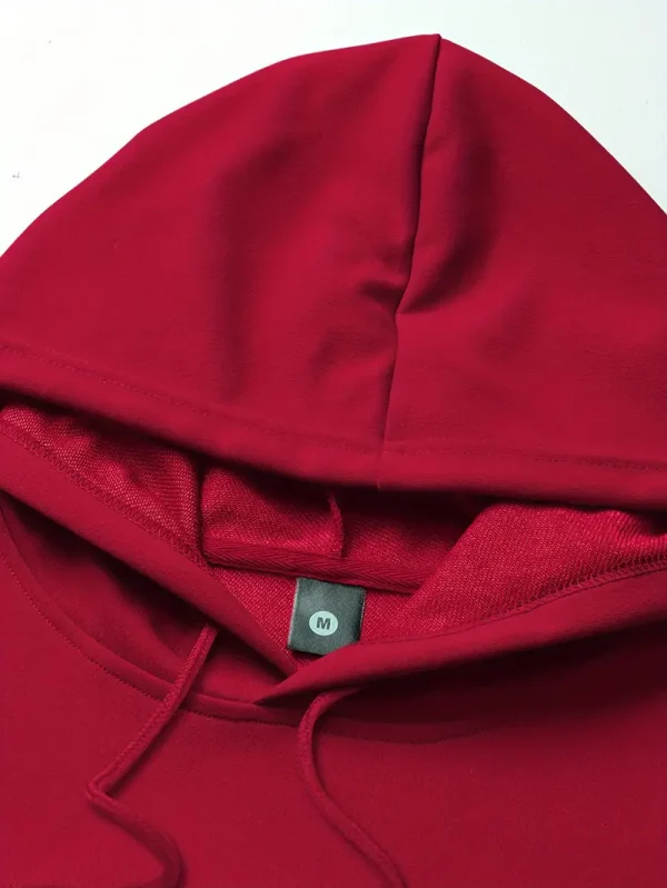 Men's Solid Hoodie - Young men, casual outdoor enthusiasts - Solid color - Suitable for Hiking, Camping, Jogging - Image 7