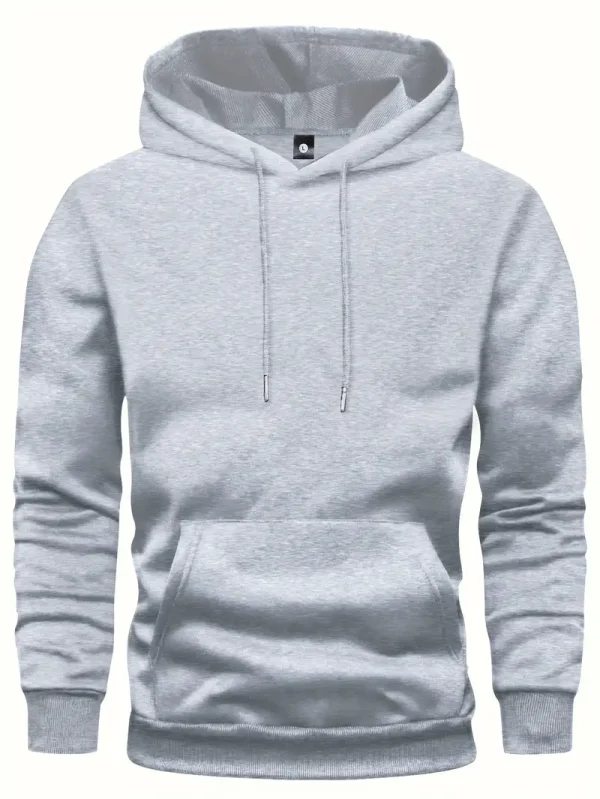 Men's Solid Hoodie - Young men, casual outdoor enthusiasts - Solid color - Suitable for Hiking, Camping, Jogging - Image 6